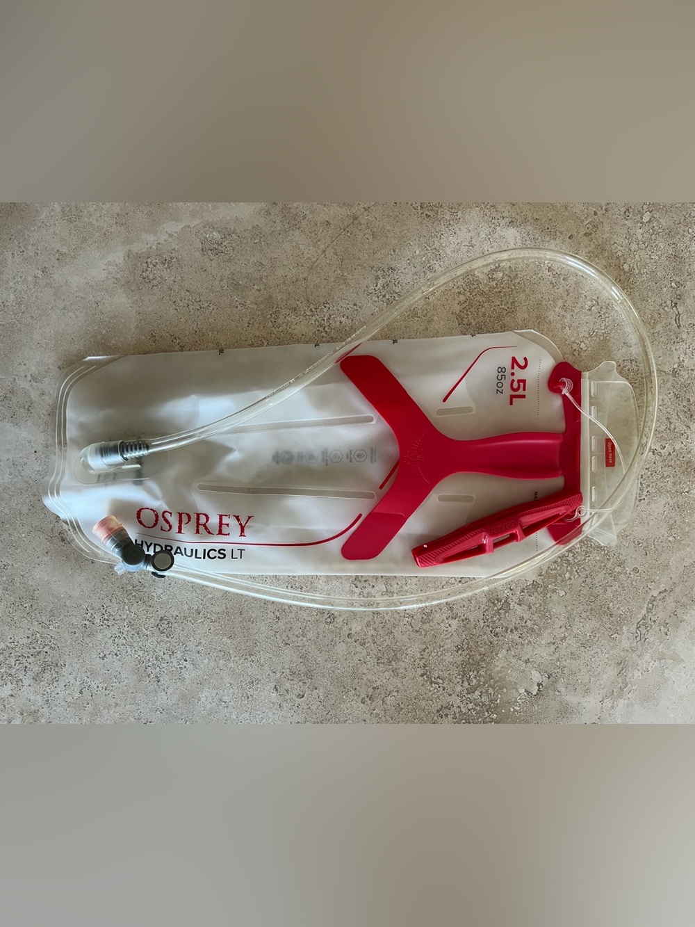 OSPREY Hydraulics LT 2.5L Reservoir - Clear with Red Accents